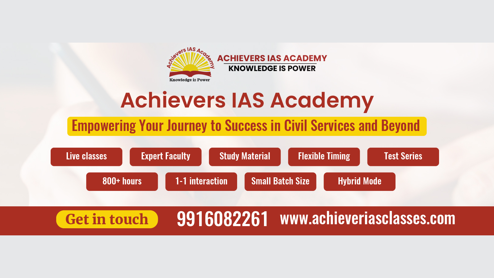 Achievers IAS Classes Bangalore Hero Slider - 1